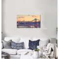 USA Manhattan Bridge At Dawn Reproductions sur toile / New York Cityscape Canvas Wall Art / Hudson River Wall Art for Wholesale